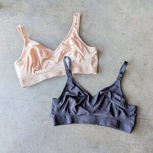 Bravado Designs Body Silk Seamless Nursing Bra Bundle of Two Cream Black large